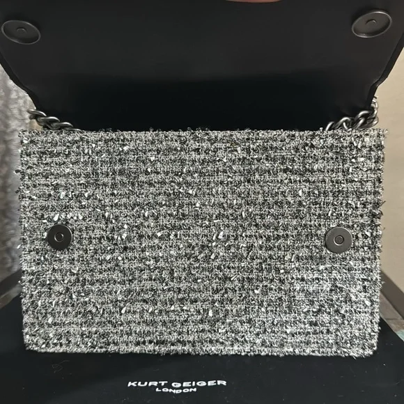 Kurt Geiger Small Shoreditch Metallic Tweed Crossbody Bag - Picture 6 of 13